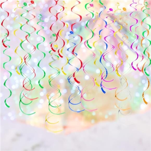 Colorful Ceiling Swirl Decorations Hanging Party Streamers Wedding Graduation - Picture 5 of 7
